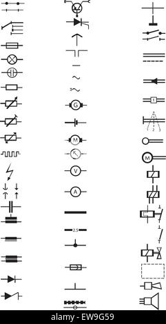 Elektrische Symbole Vektor Abbildung - Bild: 165575352 - Alamy