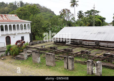 Gebäude am Kakao-Plantage in Grenada Stockfoto