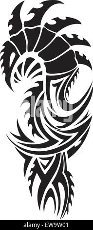 Drachen-Tattoo-Design, Vintage gravierten Abbildung. Stock Vektor