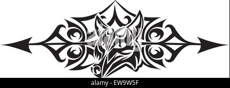 Tattoo-Design von tribal Wolf, Vintage gravierten Abbildung. Stock Vektor
