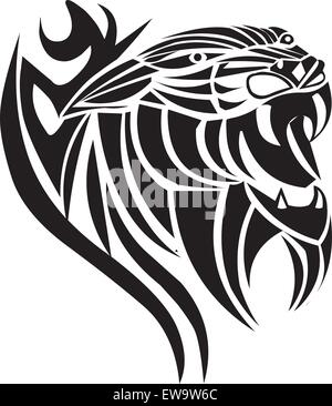 Panther tattoo-Design, Vintage gravierten Abbildung. Stock Vektor