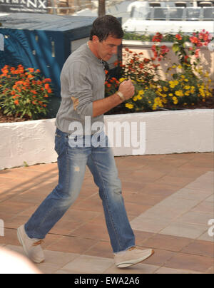 CANNES, Frankreich - 19. Mai 2011: Antonio Banderas in der Fototermin für seinen neuen Film "The Skin ich lebe In" die steht im Wettbewerb auf dem 64. Festival de Cannes. Stockfoto