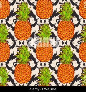 Tropischen Ananas Hintergrund Stock Vektor