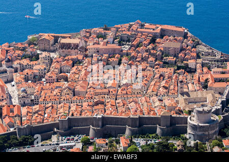 Altstadt von Srdj Hügel Seilbahn Station, Dubrovnik, Kroatien Stockfoto