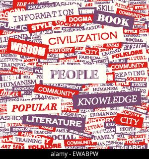 MENSCHEN. Wort-Wolke-Abbildung. Tag Cloud-Konzept Collage. Stock Vektor