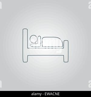 Hotel einzelnes Symbol. Vektor-Illustration. Stock Vektor