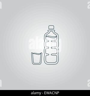 Kunststoff-Flasche und Glas Stock Vektor