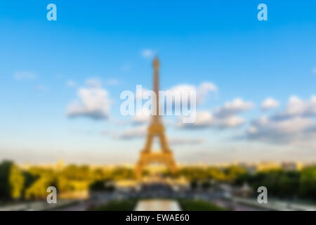 Eiffelturm, Paris, Frankreich mit Unschärfe Hintergrund Stockfoto