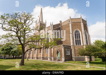 C E St. Nikolaus eine Website, wo eine Kirche seit 1177 heutige gotische Gebäude 1822 gebaut. Stockfoto