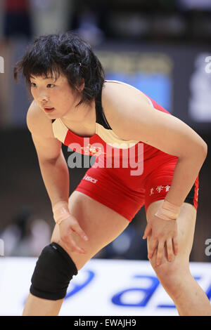 Nd Yoyogi Gymnasium, Tokio, Japan. 19. Juni 2015. KIWA Sakae, 19. Juni 2015 - Ringen: Meiji Cup alle Japan Invitational Wrestling Meisterschaften Frauen-60 kg Finale am 2. Yoyogi-Gymnasium, Tokio, Japan. © Yohei Osada/AFLO SPORT/Alamy Live-Nachrichten Stockfoto