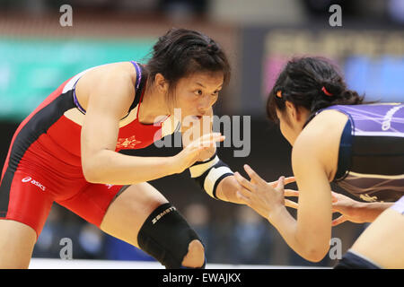 Nd Yoyogi Gymnasium, Tokio, Japan. 19. Juni 2015. Hikari Sugawara, 19. Juni 2015 - Ringen: Meiji Cup alle Japan Invitational Wrestling Meisterschaften Damen-55 kg Finale am 2. Yoyogi-Gymnasium, Tokio, Japan. © Yohei Osada/AFLO SPORT/Alamy Live-Nachrichten Stockfoto