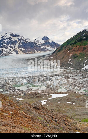 Arm der Salmon Gletscher mit Eisberge schwimmen in Summit Lake, Stewart, Britisch-Kolumbien Stockfoto