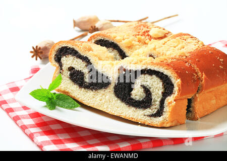 Mohn-Brötchen mit Krume Richtfest Stockfoto