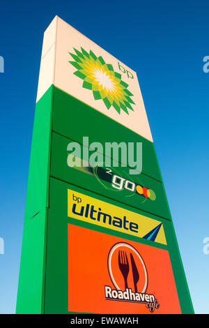 BP und Roadhaven Tankstelle unterzeichnen in new South Wales, Australien Stockfoto