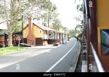 Puffing Billy Dampf Bahnhof Emerald Victoria Australien Stockfoto