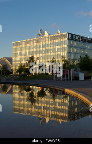 BBC Schottland Hochhaus, Pacific Quay, Glasgow. Stockfoto