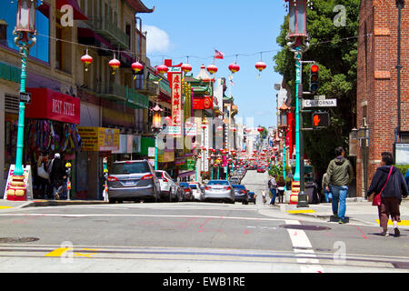 Straßenszenen aus Chinatown in San Francisco, Kalifornien Stockfoto