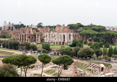 Palast von Kaiser Augustus Domus Augustana auf dem Palatin in Rom Stockfoto