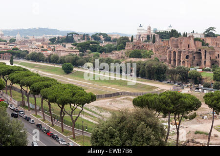 Blick von hoch oben der Circus Maximus in Rom Stockfoto