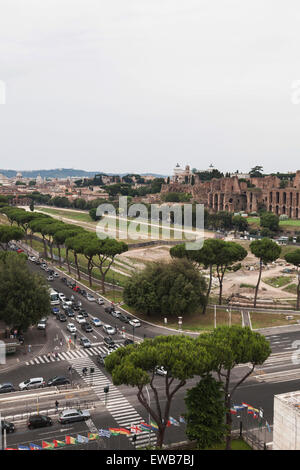 Blick von hoch oben der Circus Maximus in Rom Stockfoto