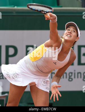 Garbine Muguruza (ESP) in Aktion an der Französisch Open 2015 Stockfoto