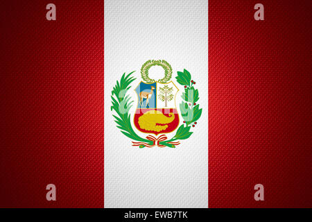 Peru-Flagge oder peruanische Banner auf abstrakte Textur Stockfoto