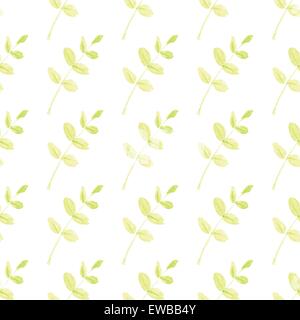 Aquarell Blatt im Vintage-Stil, Vektor nahtlose Muster Stock Vektor