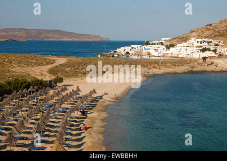 Griechenland, Kykladen, Mykonos, Halbinsel Divounia, Strand von Agia Anna Stockfoto