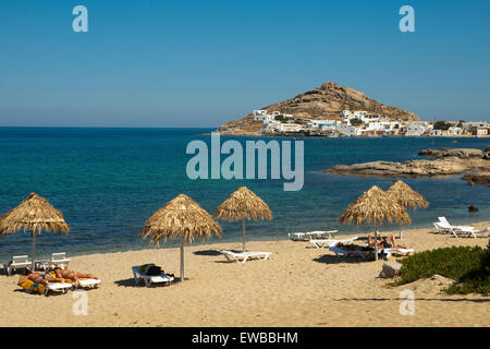 Griechenland, Kykladen, Mykonos, Halbinsel Divounia Und Kalafati Strand Stockfoto