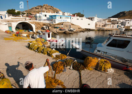 Griechenland, Kykladen, Mykonos, Halbinsel Divounia, ruhiger Fischerort Mit Tavernen. Stockfoto