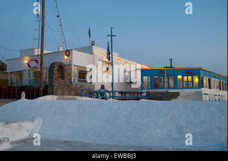 Griechenland, Kykladen, Mykonos, Halbinsel Divounia, Taverne Markos Stockfoto