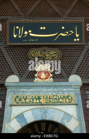 Ägypten, Konya, Mevlana-Museum, Eingang Zur Türbe von Calaeddin Rumi, des Gründers des Mevlana-Ordens Stockfoto