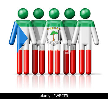 Flagge Äquatorialguineas auf Strichmännchen - nationalen und sozialen Gemeinschaft Symbol 3D-Symbol Stockfoto