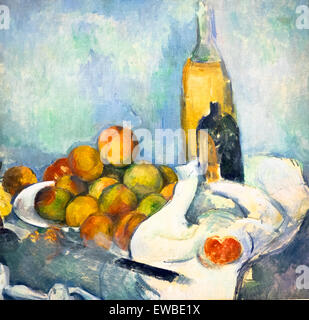 Flasche und Pfirsiche Paul Cezanne (Aix-en-Provence (FR) 1839-1906) Öl auf Leinwand Stockfoto