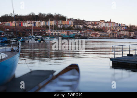 Blick auf Bristol Docks, Cliftonwood und Hotwells Stockfoto