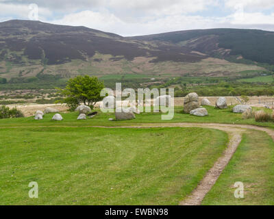 Steinkreis bauseits Machrie Moor Isle of Arran Schottland Fingal Kessel Sitz bekannteste archäologische neolithische bauseits Arran sechs Steinkreise Stockfoto