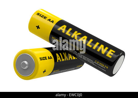 Alkaline-Batterie - isoliert auf weiss Stockfoto