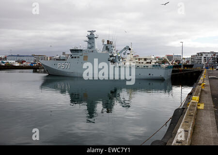 HDMS Ejnar Mikkelsen P571 königliche dänische Marine Patrouillenboot Reykjavik Island Stockfoto