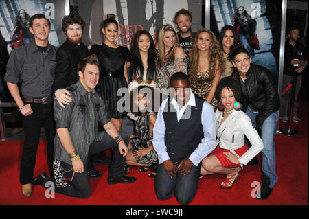 LOS ANGELES, CA - 7. März 2011: American Idol Final 13 an der Los-Angeles-premiere von "Red Riding Hood" in Grauman Chinese Theatre in Hollywood. Stockfoto