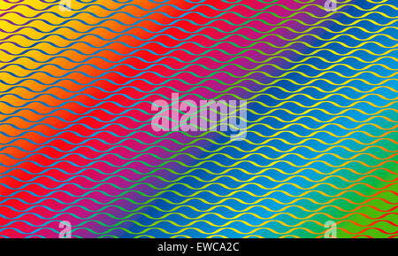 Regenbogenfarbenen Welle Muster Hintergrund. Stockfoto