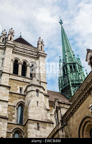 Kathedrale St. Peter-Genf Stockfoto