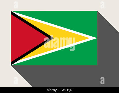 Guyana-Flagge in flachen Web-Design-Stil. Stockfoto