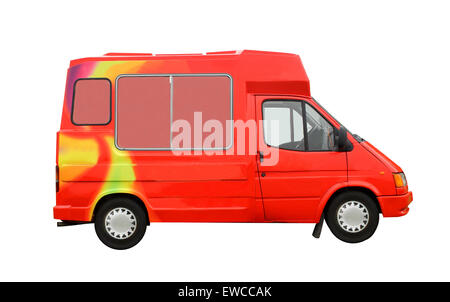 Ice Cream Truck isoliert auf einem weißen Hintergrund. Stockfoto