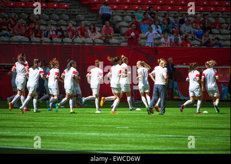 Vancouver, Kanada. 21. Juni 2015. in der Runde der 16 Spiel zwischen Kanada und der Schweiz bei der FIFA Frauen WM Kanada 2015 im BC Place Stadium. Bildnachweis: Matt Jacques/Alamy Live-Nachrichten Stockfoto