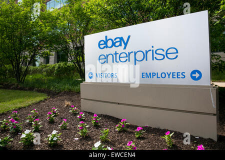 Ein Logo Zeichen außerhalb der Zentrale von eBay Enterprise in King Of Prussia, Pennsylvania. Stockfoto