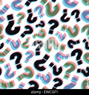 Fragen. Nahtlose Muster. Vektor-Illustration. Einsetzbar für Wallpaper, Hintergrund der Web-Seite, Web-Banner. Stock Vektor