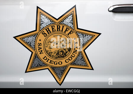 San Diego County Sheriff Logo auf Patrouille Autotür, San Diego, Kalifornien Stockfoto