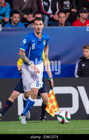 Uherske Hradiste, Tschechien. 21. Juni 2015. Alessio Romagnoli (ITA) Fußball: UEFA-U21-Europäische Meisterschaft Tschechische Republik 2015 Gruppe B match zwischen Italien 0-0 Portugal bei Miroslava Valenty Stadion in Uherske Hradiste, Tschechien. © Maurizio Borsari/AFLO/Alamy Live-Nachrichten Stockfoto