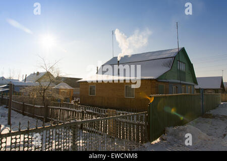 ländliche Landschaften fotografiert schneereichen Winter in Europa Stockfoto