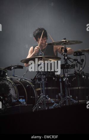 Muse Höchstleistungen live Pinkpop Festival 2015 in Landgraaf Niederlande © Roberto Finizio/Alamy Live News Stockfoto